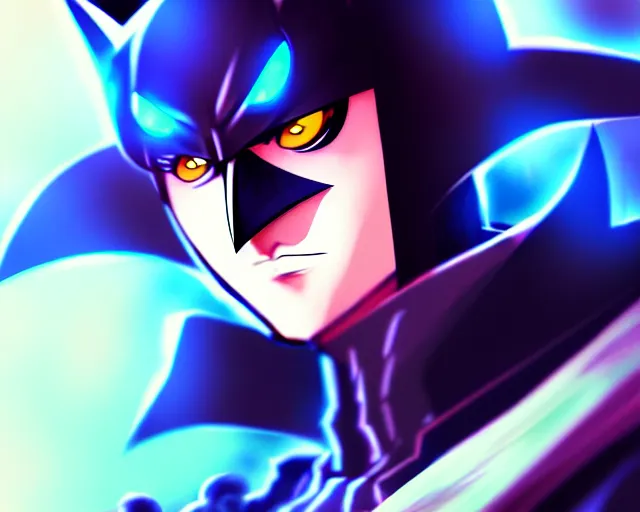 Image similar to portrait of anime batman, by jessica oyenheart, trending on art station, pixiv top monthly, cinematic, league of legends splash art, anime