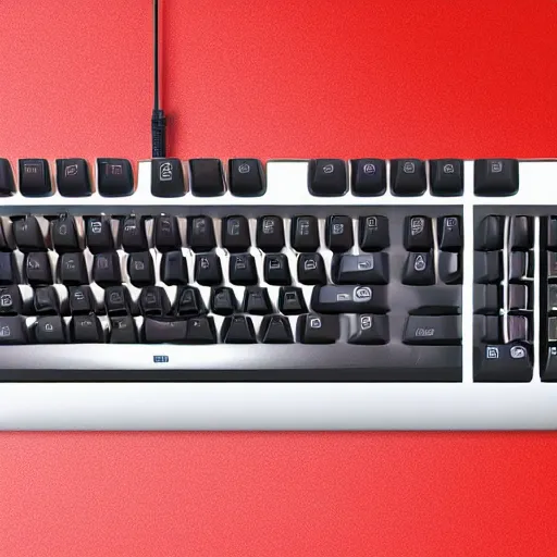 Image similar to a mechanical keyboard design inspired by pepsi