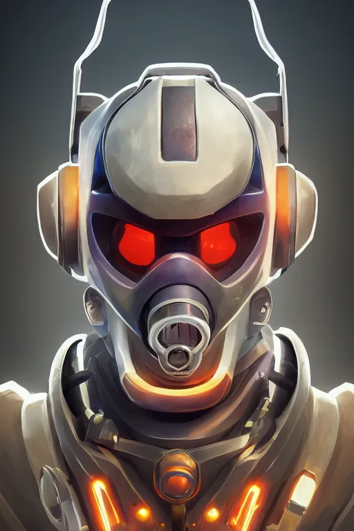 Image similar to epic mask helmet robot ninja portrait stylized as fornite style game design fanart by concept artist gervasio canda, behance hd by jesper ejsing, by rhads, makoto shinkai and lois van baarle, ilya kuvshinov, rossdraws global illumination radiating a glowing aura global illumination ray tracing hdr render in unreal engine 5