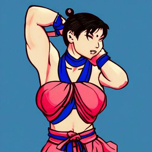 Prompt: illustration of street fighter chun - li