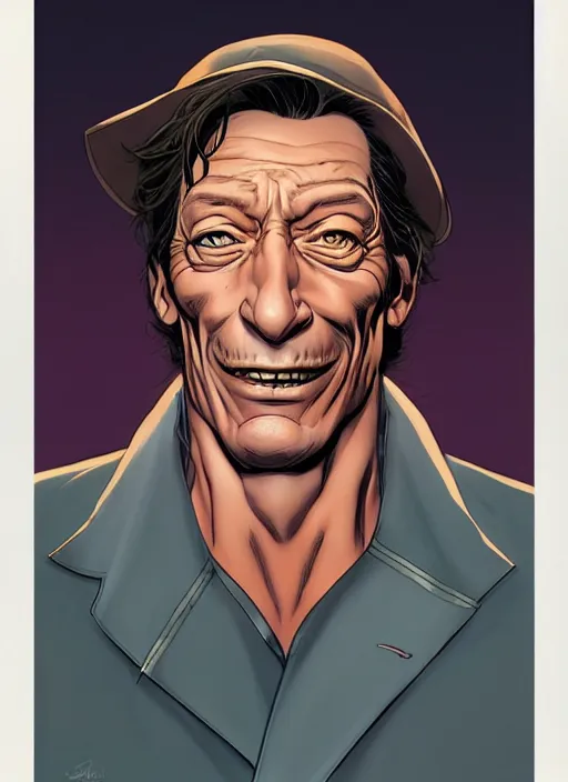 Prompt: in the style of joshua middleton, clay mann, artgerm, marvel comics jim varney as ernest p worrell, symmetrical eyes, full body, natural hands, night time, cinematic lighting