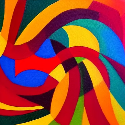 Prompt: “ geometric op - art oil painting, fine art ”