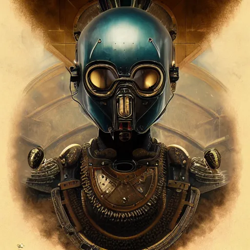 Prompt: dan mumford tom bagshaw, dream world curiosities carnival flying, photorealistic medium shot octane render of a single very beautiful thicc female helmet face full long cyberpunk metallic armored ornate, accurate features, focus, very intricate ultrafine details, award winning masterpiece, steampunk world spikes