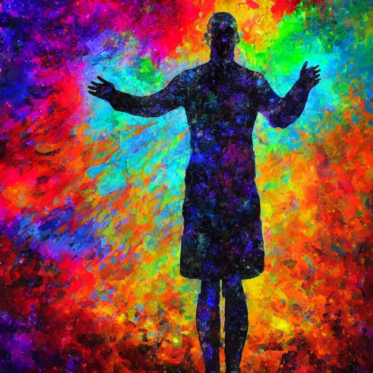 Image similar to The leader of the universe giving a powerful speech, emotional, colorful, digital painting, impactful, art station