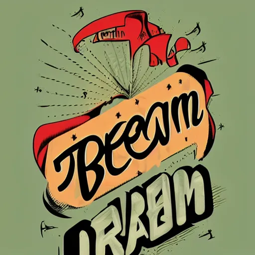 Image similar to t shirt design that says! dream, typography