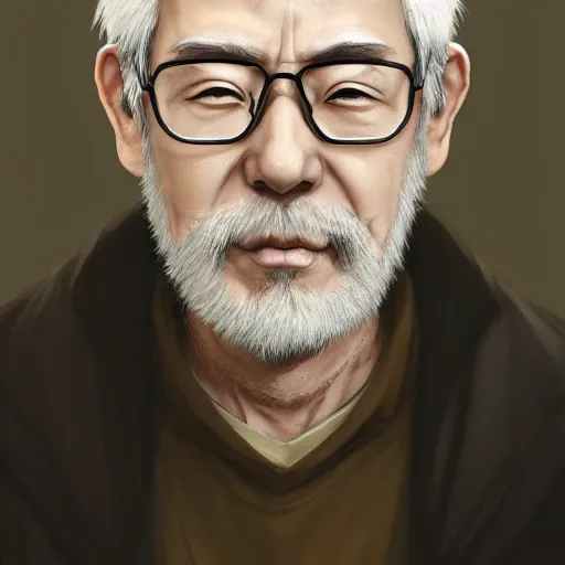 Image similar to anime portrait of a middle aged man, gray hair by Stanley Artgerm Lau, WLOP, Rossdraws, James Jean, Andrei Riabovitchev, Marc Simonetti, and Sakimichan, trending on artstation