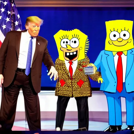 Prompt: trump in a spongebob suit