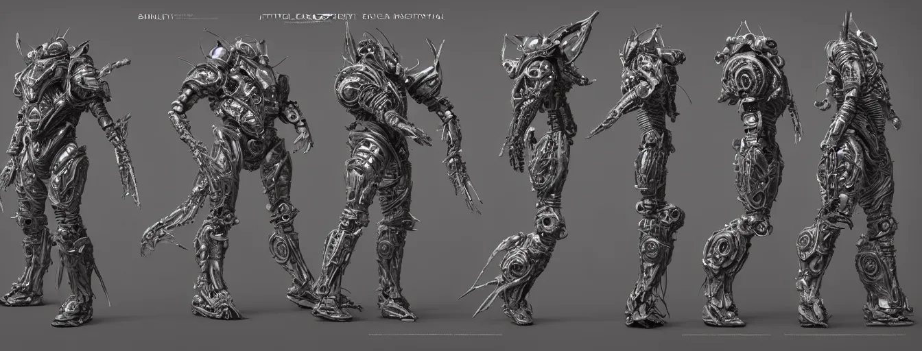 Image similar to insterstellar armor suit ornate mask protagonist character sheet, guyver themed dark sf biomechanical, intricate artwork masterpiece, ominous, dramatic horror cinematic lighting, volumetric 8 k, by josan gonzalez, alexey egorov, kilian eng, trending on cgsociety, octane render, 8 k