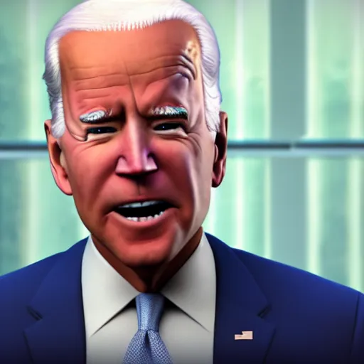 Image similar to joe biden on meth as seen in award winning animated pixar movie 4k octane render