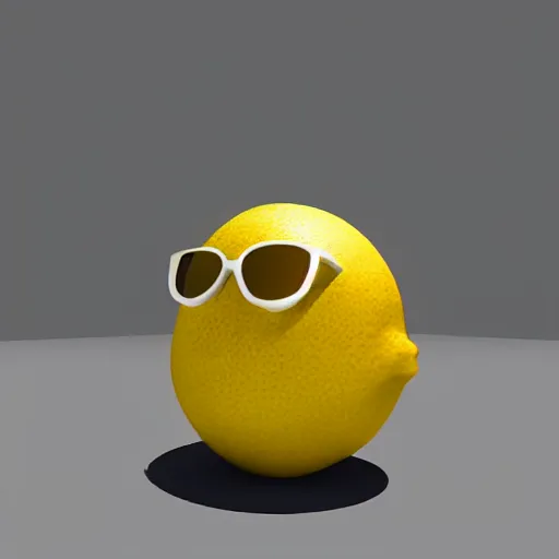 a lemon wearing sunglasses, low poly : : realistic : : | Stable ...