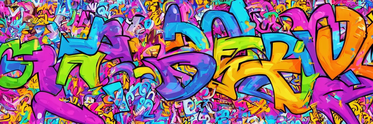 Image similar to graffiti letters, graffiti writing, graffiti, graffiti characters, highly detailed, digital painting, artstation, concept art, sharp focus, illustration, by lisa frank