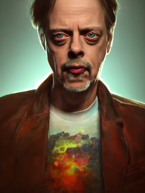 Prompt: portrait art of Steve Buscemi 8k ultra realistic , lens flare, atmosphere, glow, detailed,intricate, full of colour, cinematic lighting, trending on artstation, 4k, hyperrealistic, focused, extreme details,unreal engine 5, cinematic, masterpiece