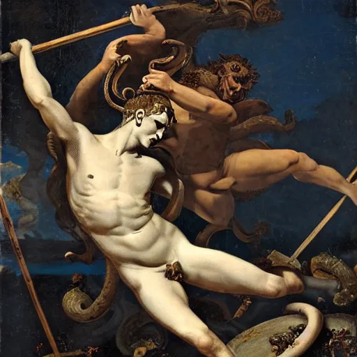 Image similar to dead perseus against medusa