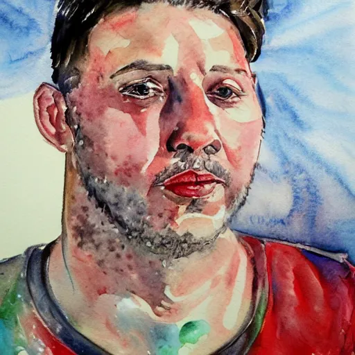 Image similar to paint with jazza portrait, watercolours