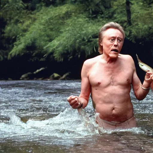 Shirtless Christopher Walken Catches Salmon With His Stable Diffusion Openart