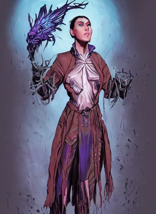 Prompt: a mastigos mage in modern clothing ( a mastigos is a mage specializing in the arcana of mind and space ) from the modern supernatural arcane thriller ttrpg'mage : the awakening ', 8 k, character concept reference art, by david mattingly and michael william kaluta and steve prescott and alex ross.