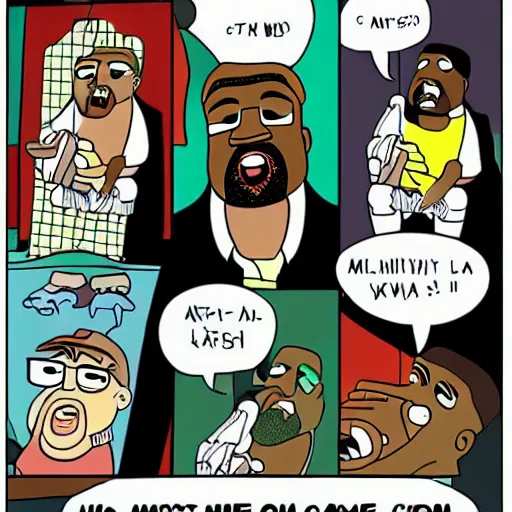 Image similar to kanye west cartoon by matt groening