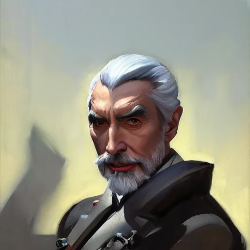 Prompt: greg manchess portrait painting of armored count dooku as overwatch character, medium shot, asymmetrical, profile picture, organic painting, sunny day, matte painting, bold shapes, hard edges, street art, trending on artstation, by huang guangjian and gil elvgren and sachin teng