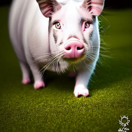 Image similar to a cat - pig - hybrid, animal photography