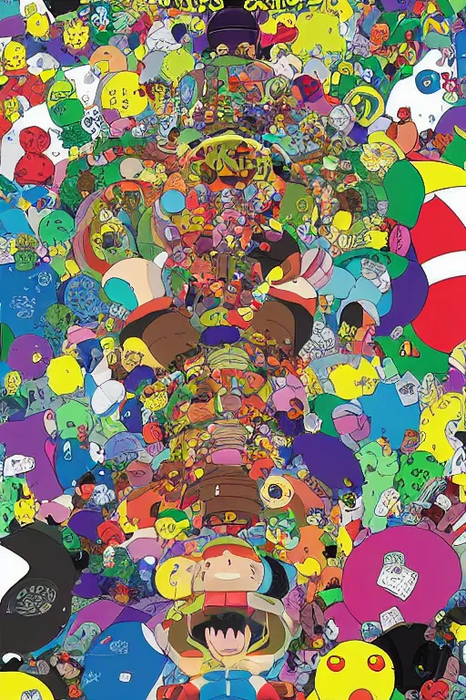Prompt: Movie poster of Katamari Damacy, Highly Detailed, Dramatic, A master piece of storytelling, created by Hideaki Anno + Katsuhiro Otomo +Rumiko Takahashi 8k, hd, high resolution print