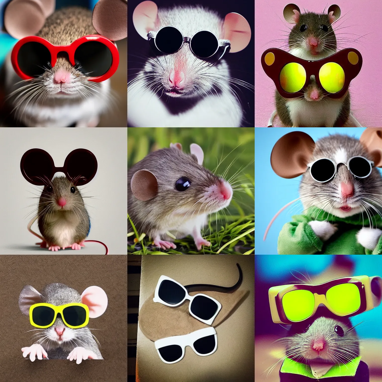 Prompt: cute mouse wearing sunglasses