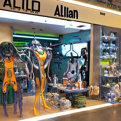 Image similar to alien shop, futuristic