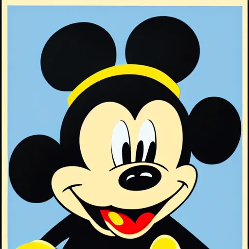 Image similar to Mickey Mouse dictator poster, propaganda