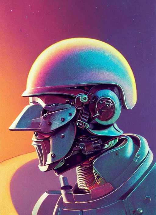 Image similar to beautiful extreme closeup portrait photo in style of frontiers in helmet Helmets of Emperor Charles V the Wise, rainbow glitter , science fashion magazine September retrofuturism edition, highly detailed, soft lighting, elegant , lighting, 35mm , Edward Hopper and James Gilleard, Zdzislaw Beksinski, Steven Outram, highly detailed