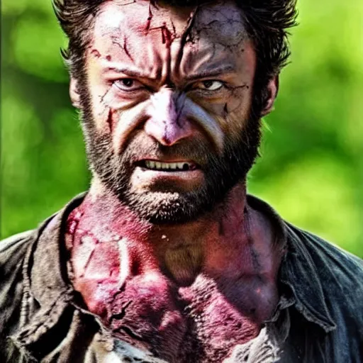 Image similar to wolverine in the walking dead 4 k detailed super realistic