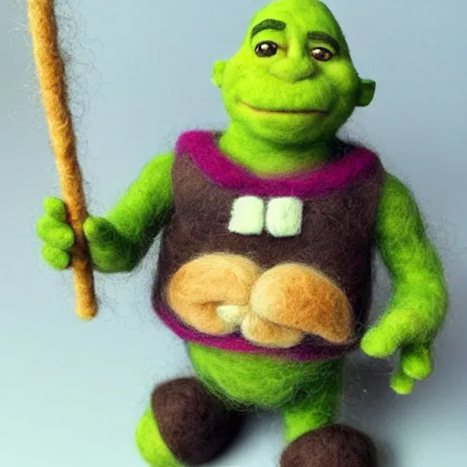 Image similar to shrek needle felted + needle felting art