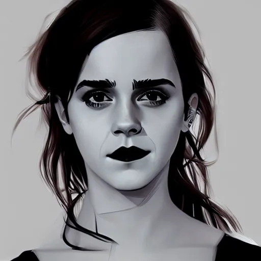 Image similar to emma watson, concept art, animation, elegant, 2d, digital painting, smooth, sharp focus, artstation, art by Ilya Kuvshinov