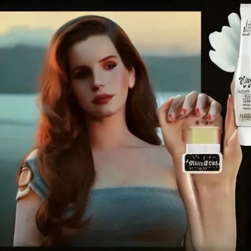 Image similar to Lana del rey in a hand cream commercial, photorealistic, detailed, studio