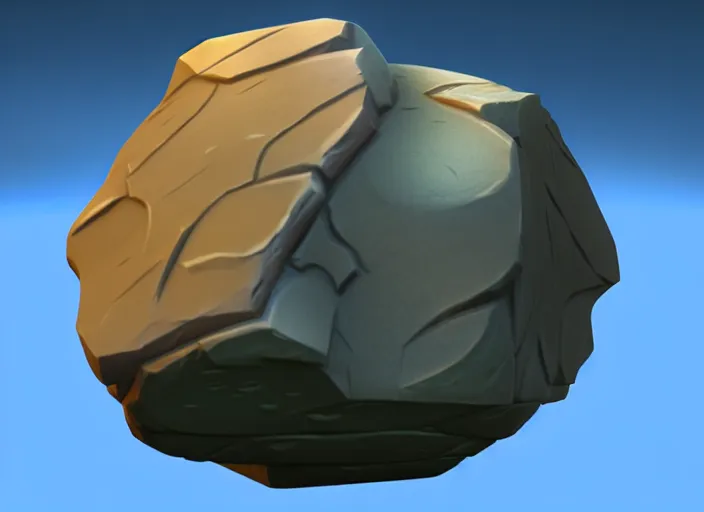 Prompt: large boulder, stylized stl, 3 d render, activision blizzard style, hearthstone style