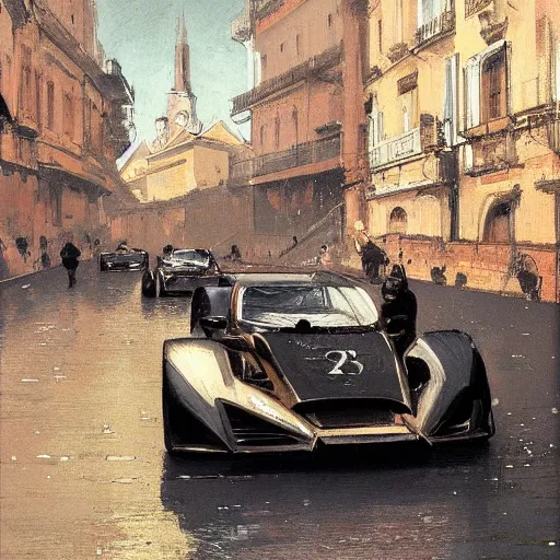 Image similar to a beautiful picture of a car race in the streets of monaco by greg rutkowski and theophile - alexandre steinlen trending on artstation