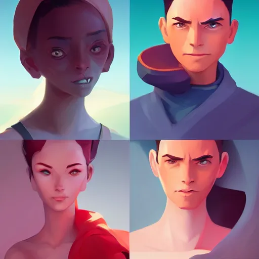 Image similar to face icon stylized minimalist 3 do interactive multiplayer, loftis, cory behance hd by jesper ejsing, by rhads, makoto shinkai and lois van baarle, ilya kuvshinov, rossdraws global illumination