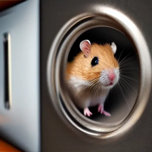 Image similar to a hamster in a microwave photo - realistic 4 k