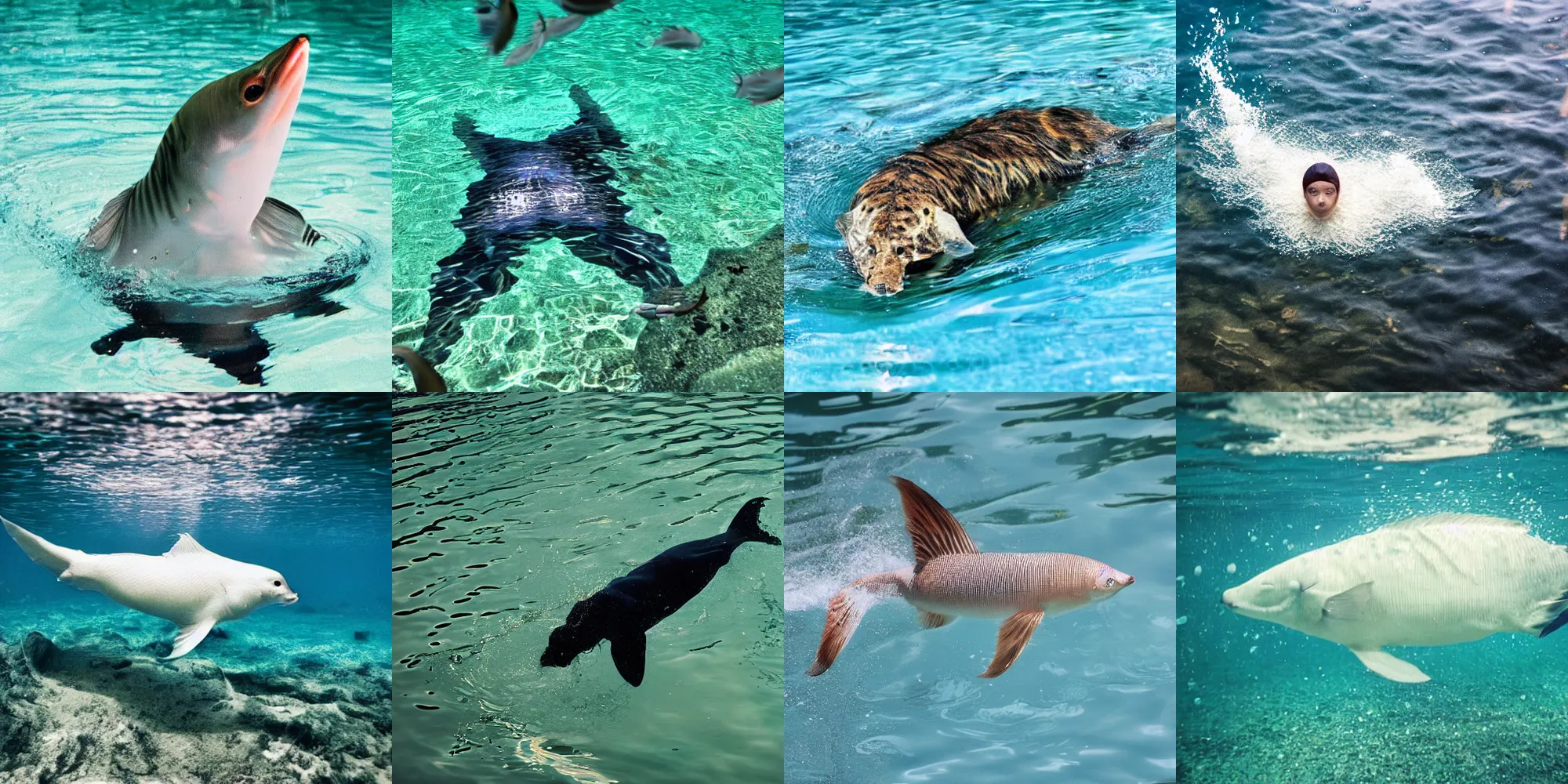 Prompt: beautiful creature swimming