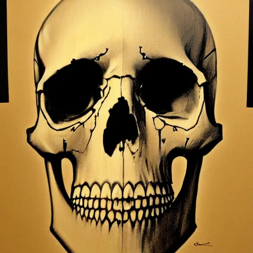 Image similar to painting of the virgin mary skull face with graffiti by greg rutkowski and jc leyendecker