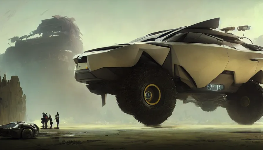 Image similar to a futuristic offroad suv by cory loftis, fenghua zhong, ryohei hase, ismail inceoglu and ruan jia. volumetric light, detailed, octane render, midsommar