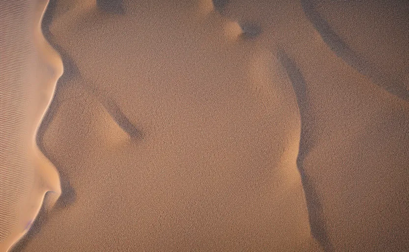 Prompt: top view of sand texture dune, natural light, cinematic lighting, 8 k