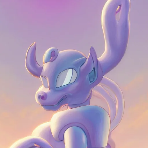 Prompt: clear portrait of mewtwo, adorable appearance!!!, golden hour, happy apearance, cottagecore!!, background hyper detailed, character concept, full body, dynamic pose, intricate, elegant, highly detailed, digital painting, artstation, concept art, smooth, sharp focus, illustration, art by artgerm and greg rutkowski and alphonse mucha