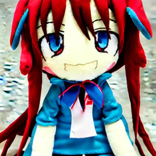 Image similar to cute fumo plush of haruhi suzumiya