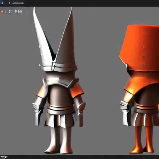 Prompt: 3D blender model of a knight,high quality,stylized,cartoony