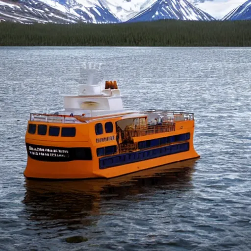 Prompt: a miniature tiny alaskan cruise ship, floating in a white old - fashioned bathtub,