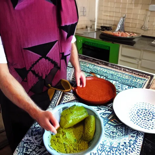 Image similar to Shrek making a moroccan tagine