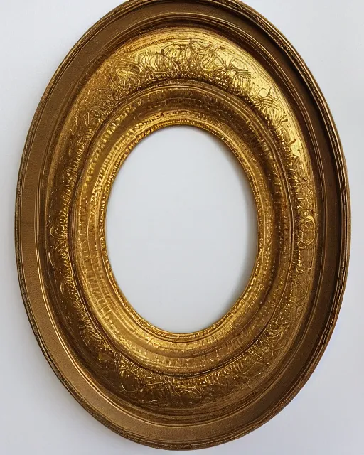 Prompt: oval golden frame