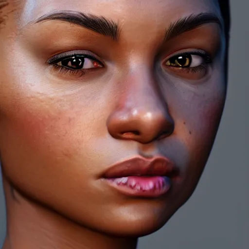 Image similar to hyperrealistic portrait of beautiful, mixed race woman, aged 3 5, photo realistic, dynamic lighting, artstation, very detailed face, 4 k, award winning