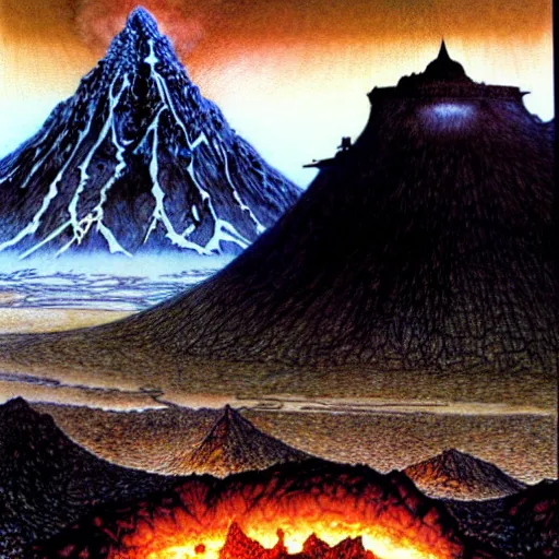 Image similar to poutine ( the canadian meal ) from mount doom by alan lee and john howe