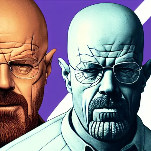 Image similar to Thanos as Heisenberg. Breaking Bad. Youtube thumbnail