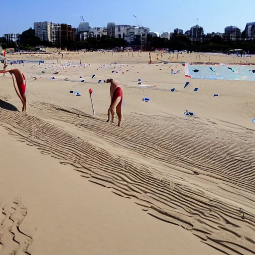 Image similar to olympic swimming in sand, instead of water there is sand, extremely coherent